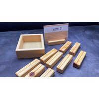 Bilderhalter Kartenhalter Bildträger Kartenträger Kartenleiste Wohndeko Holzleiste Box Kiste Set Seminar Unterricht Gruppenarbeit von woodcraft2000