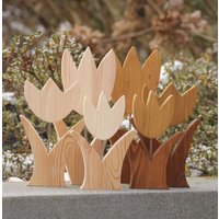 Tulpe Tulpengruppe Frühjahrsdekoration Osterdeko Ostergeschenk Holzblume Fensterdeko Tischdeko Geschenk Zu Ostern Tulpenset Handgemacht von woodcraft2000