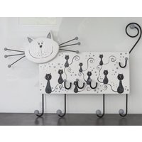 Kindergarderobe Garderobenhaken Kleiderhaken Katze von woodendreams2013
