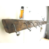 Große Garderobe Altholz Eiche Massiv 11 Eisenhaken Upcycling Unikat Große Garderobe Altholz Eiche Massiv 11 Eisenhaken Upcycling Unikat von woodreused