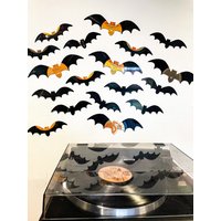 Halloween Fledermaus Wandbehang, Schallplatten Fledermäuse, Halloween-Party Dekorationen, Gruselige Coole Ideen, Dekor von woodstockmusicshop