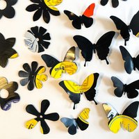 Mini 3D-Schallplatte Schmetterlinge Und Blumen, 6Er-Set, Partydekorationen, Diy Schmetterling Handwerk, Gastgeschenke von woodstockmusicshop