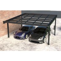 Carport Bausatz für 2 PKW, Aluminium, ohne Solarmodule, Carportmaße 5200 x 5850 x 3000 mm von woodstore24