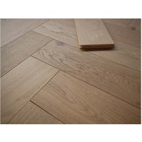 Eiche Parkett, Fischgrät, gebürstet, matt lackiert 14 x 125 x 600 mm, Sortierung natur (1,2 m² / Paket) von woodstore24