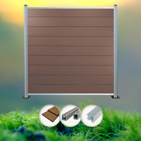 Komplettset Norderney braun  (3 x Zaun + 4 Pfosten silber) von woodstore24