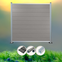 Komplettset Norderney grau  (6 x Zaun + 7 Pfosten silber) von woodstore24