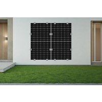 Komplettset Solarpanel für Fassade, Solarfassade bestehend aus 2 Modulen 760 Watt, Bifazial komplett inkl. Befestigung aus Edelstahl V4A für Hauswand von woodstore24