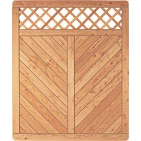 Sichtschutzzaun Holz Lärche Gitter 150 x 180 cm (Serie Pöhl) von woodstore24