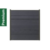 XXXL Premium Komplettset, WPC Coex. Zaun, anthrazit, 20 mm (S) x 1790 mm (B) x 1750 mm (H), Modulares Zaunsystem / Sichtschutz / Steckzaun inkl. Start- und Abschlussprofil (Serie WoodoSylt ohne Pfosten) von woodstore24