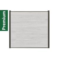 XXXL Premium Komplettset, WPC Coex. Zaun, beige, 20 mm (S) x 1790 mm (B) x 1750 mm (H), Modulares Zaunsystem / Sichtschutz / Steckzaun inkl. Start- und Abschlussprofil (Serie WoodoSylt ohne Pfosten) von woodstore24