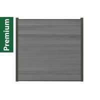 XXXL Premium Komplettset, WPC Coex. Zaun, grau, 20 mm (S) x 1790 mm (B) x 1750 mm (H), Modulares Zaunsystem / Sichtschutz / Steckzaun inkl. Start- und Abschlussprofil (Serie WoodoSylt ohne Pfosten) von woodstore24