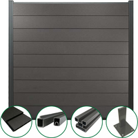 Zaun-Set Norderney Dübeln anthrazit (4 x Zaun + 5 Pfosten anthrazit) von woodstore24