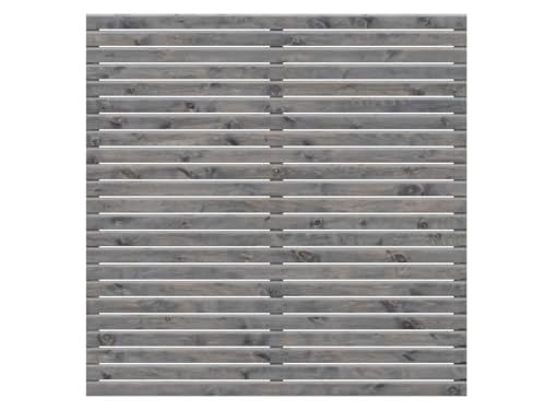 Woodtex Gartenzaun Sichtschutzzaun Windschutzzaun aus kesseldruckimprägniert, Rhombus Kiefer Nadelholz Grau 180x180cm,glatt gehobelt, Leisten 20 x 70 mm von woodtex