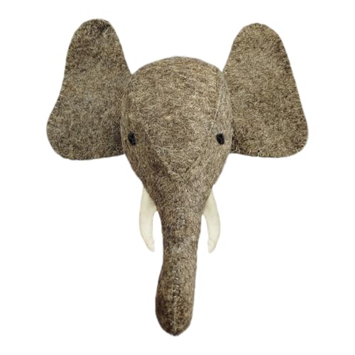 woolimals Elefant Eberhard Trophäe aus Wolle von woolimals