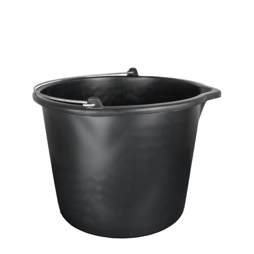 Baueimer 20L Skala Wassereimer mit Ausguss Mörteleimer Putzeimer Garteneimer PVC 12/16 / 20L (20 Liter (5 Stück)) von woplus