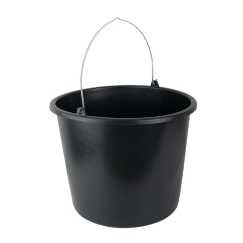 Baueimer 5 Liter aus Kunststoff Putzeimer Mörteleimer Zementeimer Wassereimer Garteneimer Kunststoff-Eimer Schwarz (10 Stück, 5 Liter) von woplus