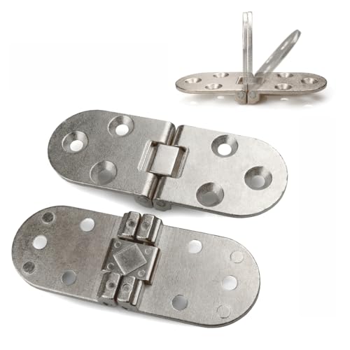 Klappenscharnier 180° Aufschraubscharnier aus Messing 30 x 80 mm, für Schrank, Tür, Möbel, Klapptisch - Nickel/Silber Matt 4 Stück von woplus