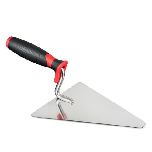 Dreieckskelle maurerkelle klein oder groß 140 160 180 200 mm Edelstahl Maurerkelle Rostfrei Berliner Form mit Softgriff (160mm) von woplus