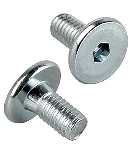 Zylinderkopfschrauben M6 x 12 mm mit Innensechskant Flachkopfschrauben Möbelschrauben/Möbelverbinder (100 Stück) von woplus