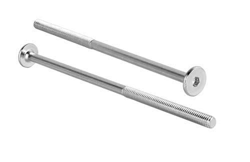 Zylinderkopfschrauben M6 x 130 mm mit Innensechskant Flachkopfschrauben Möbelschrauben/Möbelverbinder (50 Stück) von woplus
