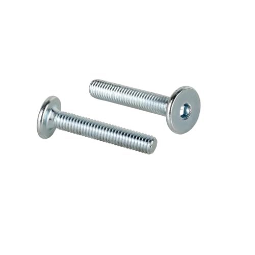 Zylinderkopfschrauben M6 x 35 mm mit Innensechskant Flachkopfschrauben Möbelschrauben/Möbelverbinder (10 Stück) von woplus
