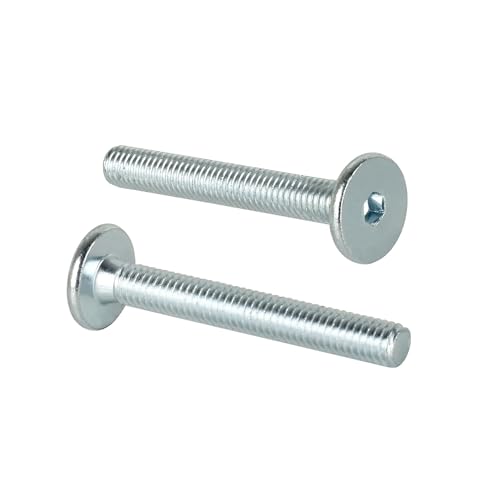 Zylinderkopfschrauben M6 x 50 mm mit Innensechskant Flachkopfschrauben Möbelschrauben/Möbelverbinder (100 Stück) von woplus