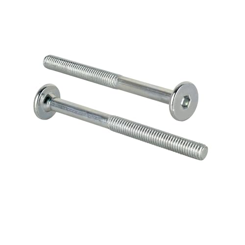 Zylinderkopfschrauben M6 x 70 mm mit Innensechskant Flachkopfschrauben Möbelschrauben/Möbelverbinder (100 Stück) von woplus