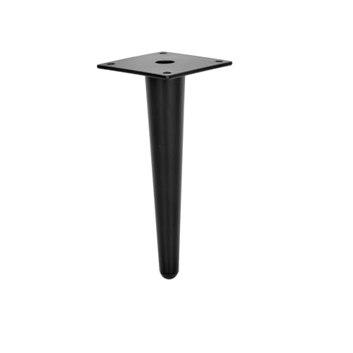 woplus 4 Stück Gerade Möbelfüße Schwarz 18 cm Konisch Möbelbeine Ersatz Möbelfüße Metall Schrankfüße Sofa Füße für Sofa, TV-Schrank, Bett, Couchtisch (Höhe18 cm) von woplus