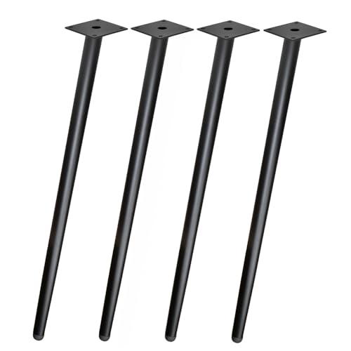 woplus 4er-Set Möbelfüße aus Metall, 65 cm Höhe, Schwarz Matt, Schräg | Tischbeine für Tisch, Stuhl, Schreibtisch, Küche, Schrank von woplus