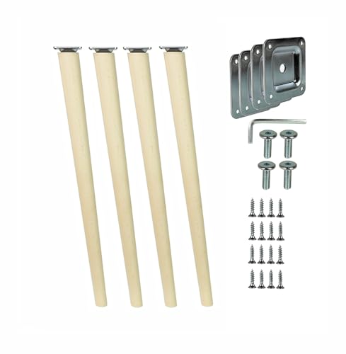 woplus Tischfüße Holz 68 cm Schräg – 4er Set Möbelbeine aus Massivholz mit Montagezubehör (68 cm [4 Stück]) von woplus