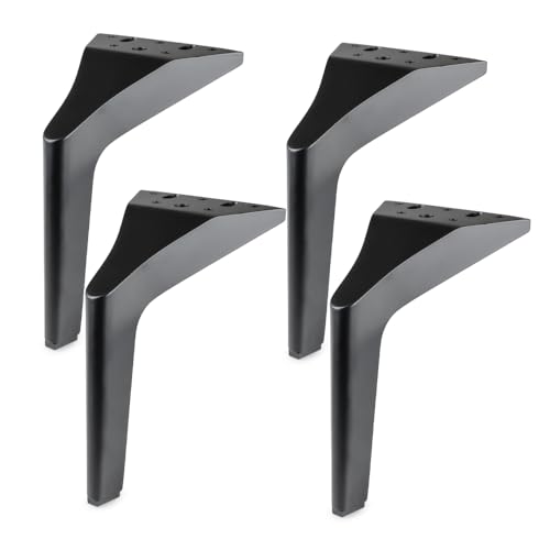 woplus Möbelfuß 180 mm Metall schwarz matt – Sofa Bein, Tischbein, Bettfuß, Schrankfuß [4er Set] von woplus