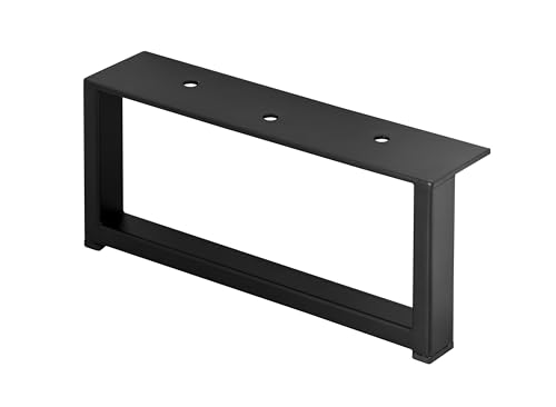 woplus Rechteckige Möbelfüße | Möbelbein, Schrankfuß & Sofafuß – Schwarz Matt, H: 87 mm, B: 200 mm (Schwarz Matt 1 STK.) von woplus