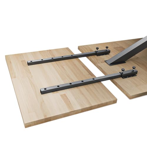 woplus Tischverlängerung Metall – 2er Set Ausziehschienen/Ansteckplatten-Halterung – 70 cm, schwarz von woplus
