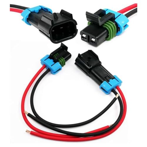 worien 1 Packung Metri-Pack 2-Pin 30 Amp, 280-Serie-Steckverbinder, Multifunktional (Stecker auf Buchse, Pigtail 12 GA), Einfache Installation von worien
