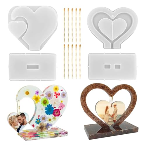 worien 2 Set Herzförmige 3D-Fotorahmen-Silikonform für Harz-DIY-Personalisierte Bilderrahmen worien 2 Set Herzförmige 3D-Fotorahmen-Silikonform für Harz-DIY-Personalisierte Bilderrahmen von worien