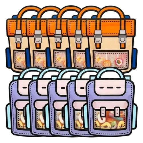 worien 40 Stück Geschenkverpackungsbeutel, Cartoon-Schultaschenform, Süßigkeiten-Snack-Selbstverriegelungsbeutel für Kindergeburtstagsparty-Dekorationen, Geschenke, C worien 40 Stück Geschenkverpackungsbeutel, Cartoon-Schultaschenform, Süßigkeiten-Snack-Selbstverriegelungsbeutel für Kindergeburtstagsparty-Dekorationen, Geschenke, C von worien