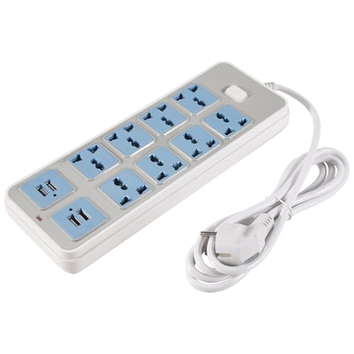 worien Steckdosen Leiste mit 4 USB Buchsen, 3000 W Leistung, 8 Universal Steckdosen, 6,5-Fuß Power Kabel, EU Stecker worien Steckdosen Leiste mit 4 USB Buchsen, 3000 W Leistung, 8 Universal Steckdosen, 6,5-Fuß Power Kabel, EU Stecker von worien