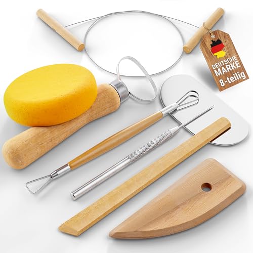 Werkzeug für lufttrocknenden Bastelton, Modelliermasse, natürlicher Ton weich und geschmeidig, sehr gut zum verarbeiten von Ton geeignet. Luftgehärtet individuell bemalbar. (Werkzeug Set) von work'n'life