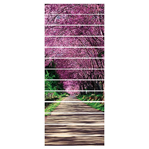 workid Treppensticker 3D, Aufkleber Für Treppenstufen, Selbstklebende Aufkleber Für Treppen, Treppensteig Aufkleber Wasserdicht Abnehmbarer Wandaufkleber 18 * 100Cm * 13Pcs- Kirschblütenblätter von workid