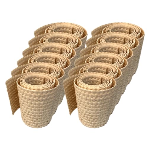 workingHOUSE Polyrattan-Sichtschutzstreifen, Sichtschutz für Doppelstabmatten Zaun, 19 x 255 cm (12 x Beige) von workingHOUSE