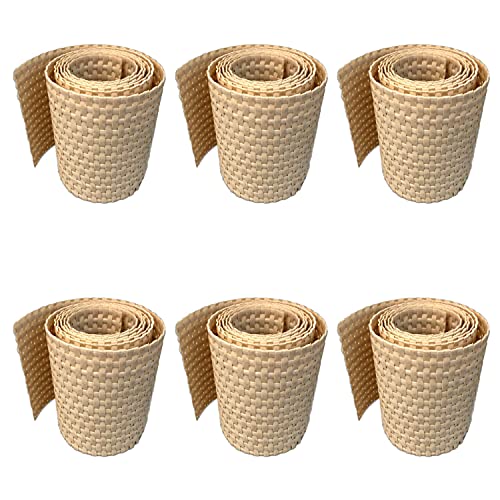 workingHOUSE Polyrattan-Sichtschutzstreifen | Sichtschutz für Doppelstabmatten Zaun | 19x255 cm (6 x Beige) | Wetterfester Gartenzaun-Sichtschutz | Einfach anzubringendes Zubehör von workingHOUSE