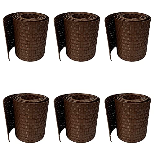 workingHOUSE Polyrattan-Sichtschutzstreifen | Sichtschutz für Doppelstabmatten Zaun | 19x255 cm (6 x Hellbraun) | Wetterfester Gartenzaun-Sichtschutz | Einfach anzubringendes Zubehör von workingHOUSE