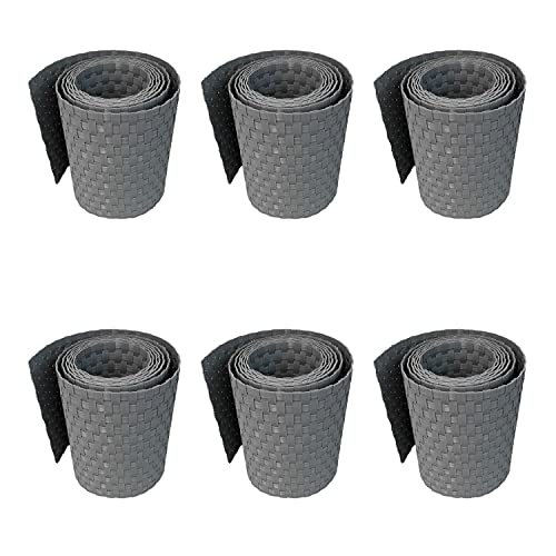 workingHOUSE Polyrattan-Sichtschutzstreifen | Sichtschutz für Doppelstabmatten Zaun | 19x255 cm (6 x Hellgrau) | Wetterfester Gartenzaun-Sichtschutz | Einfach anzubringendes Zubehör von workingHOUSE