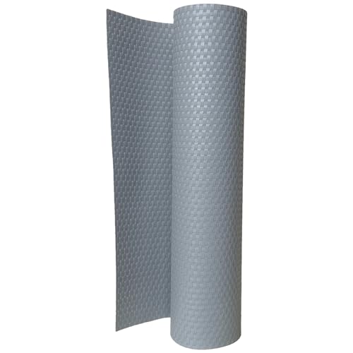 workingHOUSE Terrassen Balkonbespannung Meterware 110 cm Höhe - Sichtschutz aus Polyrattan, Sichtschutzstreifen, Balkon (Hellgrau) von workingHOUSE