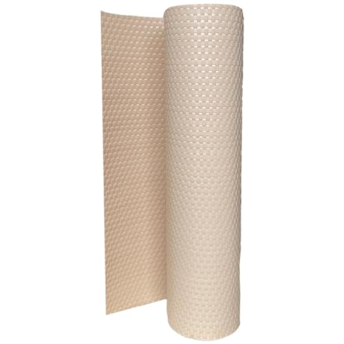 workingHOUSE Terrassen Balkonbespannung Meterware 80 cm Höhe - Sichtschutz aus Polyrattan, Sichtschutzstreifen, Balkon (Beige) von workingHOUSE