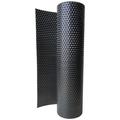 workingHOUSE Terrassen Balkonbespannung Meterware 80 cm Höhe - Sichtschutz aus Polyrattan, Sichtschutzstreifen, Balkon (Schwarz) von workingHOUSE