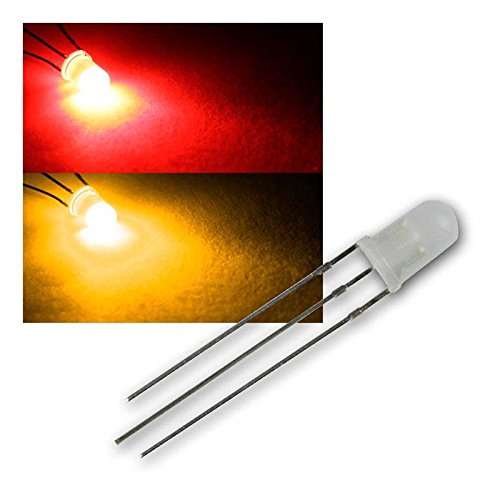world-trading-net 10 LED 5mm diffus Rot/Gelb-Grün 2-farbig, 3-Pin, Leuchtdiode, bedrahtet, Diode leuchtend, als Bauteil von world-trading-net