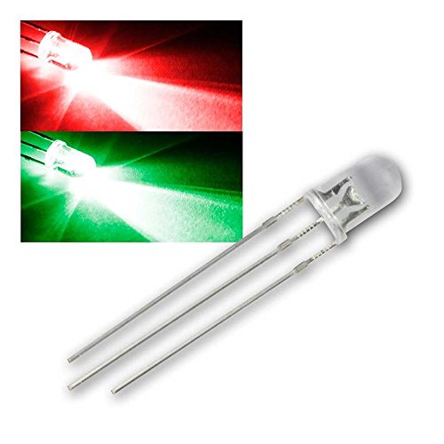 world-trading-net 10 LED 5mm wasserklar Rot/Pur-Grün 2-farbig, 3-Pin, Leuchtdiode, bedrahtet, Diode leuchtend, als Bauteil von world-trading-net