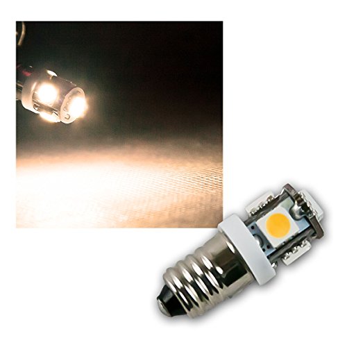 world-trading-net - 10er Set LED Leuchtmittel E10, warmweiß, 12V DC, 5x 5050 SMD von world-trading-net