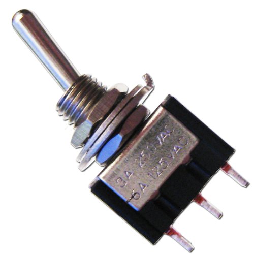 world-trading-net - 10er Set Miniatur-Kipp-Schalter MTS-102 schwarz, Belastbarkeit: 250 VAC 3A / 125V AC 6A, 1-polig von world-trading-net